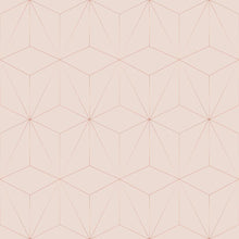 Load image into Gallery viewer, Geometric Art Deco Cubes Rosé Peel & Stick Wallpaper N08148