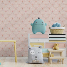 Load image into Gallery viewer, Geometric Metallic Pink Peel & Stick Wallpaper N08151