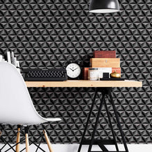 Load image into Gallery viewer, Triangles Black Peel & Stick Wallpaper N08156