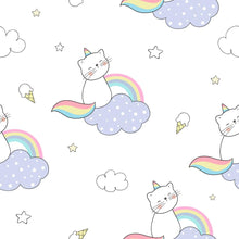 Load image into Gallery viewer, Little Cat in the Clouds Peel & Stick Wallpaper N08209