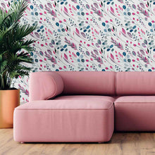 Load image into Gallery viewer, Watercolor Leaves Pink and Purple Peel & Stick Wallpaper N09021
