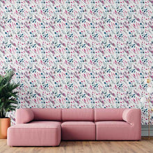 Load image into Gallery viewer, Watercolor Leaves Pink and Purple Peel & Stick Wallpaper N09021