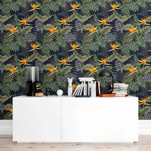 Load image into Gallery viewer, Flower and Tropical Leaves Peel & Stick Wallpaper N09028