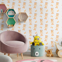 Load image into Gallery viewer, Giraffes Cartoon Peel & Stick Wallpaper N09029