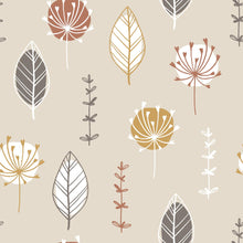 Load image into Gallery viewer, Abstract Leaves Cream Peel & Stick Wallpaper N09035