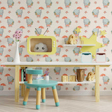 Load image into Gallery viewer, Elephants and Umbrella Peel & Stick Wallpaper N09081