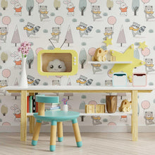 Load image into Gallery viewer, Raccoon's Party Peel & Stick Wallpaper N09090