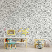 Load image into Gallery viewer, Dinosaurs to Color Peel & Stick Wallpaper N09097