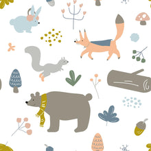 Load image into Gallery viewer, Forest Animals Peel & Stick Wallpaper N09124