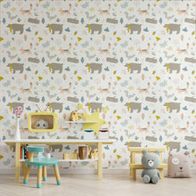 Load image into Gallery viewer, Forest Animals Peel & Stick Wallpaper N09124