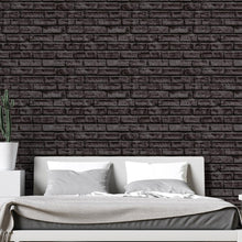 Load image into Gallery viewer, Brick Wall Black Peel & Stick Wallpaper NP033