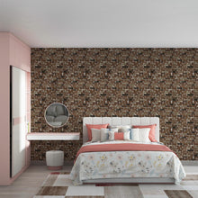 Load image into Gallery viewer, Brick Wall Rustic Brown Peel & Stick Wallpaper NP057