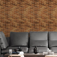 Load image into Gallery viewer, Brick Wall Brown Peel & Stick Wallpaper NP068