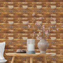 Load image into Gallery viewer, Orange Clay Brick Wall Peel & Stick Wallpaper NP100