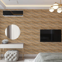 Load image into Gallery viewer, Brick Wall Tan Peel & Stick Wallpaper NP077