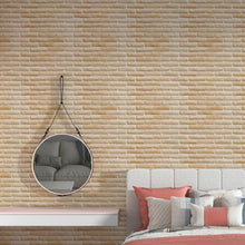 Load image into Gallery viewer, Brick Wall Rustic Tan Peel & Stick Wallpaper NP078