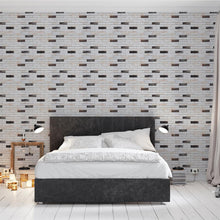 Load image into Gallery viewer, White Brick Wall e Black Peel & Stick Wallpaper NP105