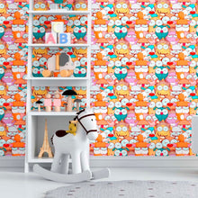 Load image into Gallery viewer, Stuffed Animals Ballons and Hearts Peel &amp; Stick Wallpaper N05108
