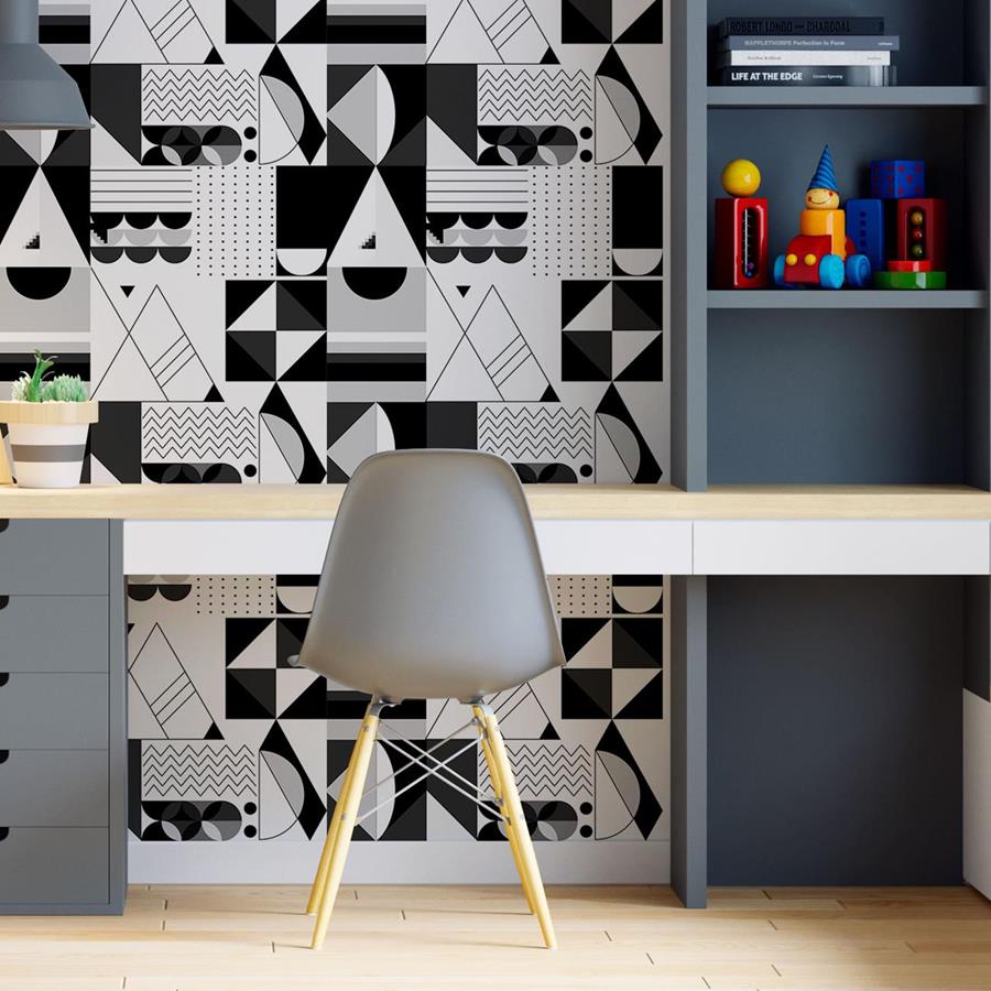 Geometric Green Triangles Peel & Stick Wallpaper N06178