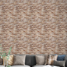 Load image into Gallery viewer, Stones Brown Peel &amp; Stick Wallpaper NP088
