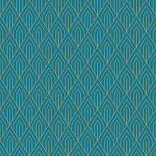 Load image into Gallery viewer, Luxury Blue Art Deco Peel &amp; Stick Wallpaper N010017
