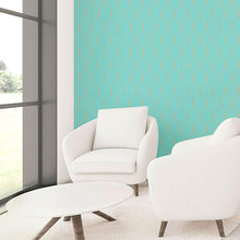 Load image into Gallery viewer, Luxury Blue Art Deco Peel &amp; Stick Wallpaper N010022
