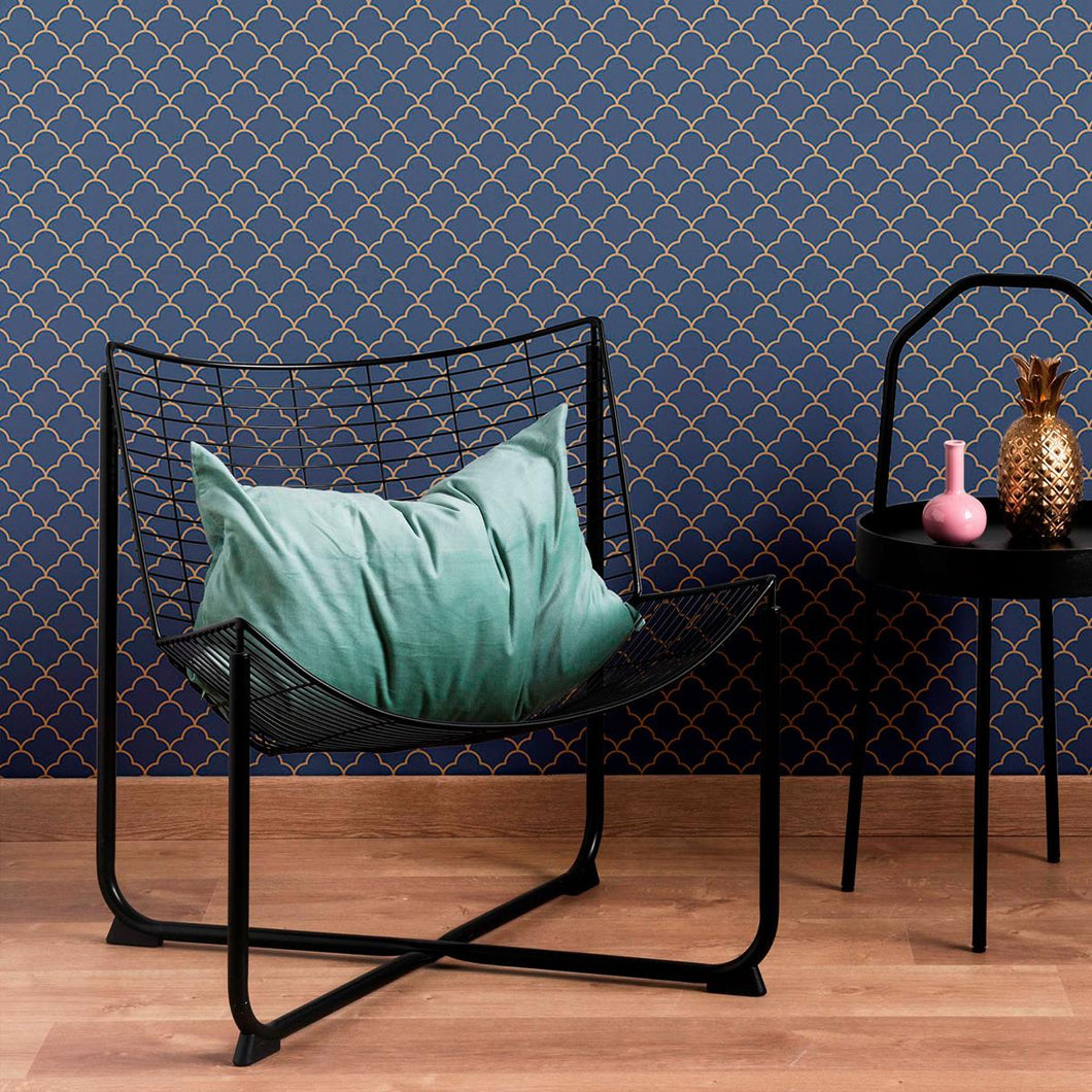 Blue Morrocain Peel & Stick Wallpaper N010024