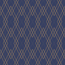 Load image into Gallery viewer, Luxury Blue Art Deco Peel &amp; Stick Wallpaper N010028
