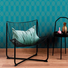Load image into Gallery viewer, Luxury Blue Art Deco Peel &amp; Stick Wallpaper N010029
