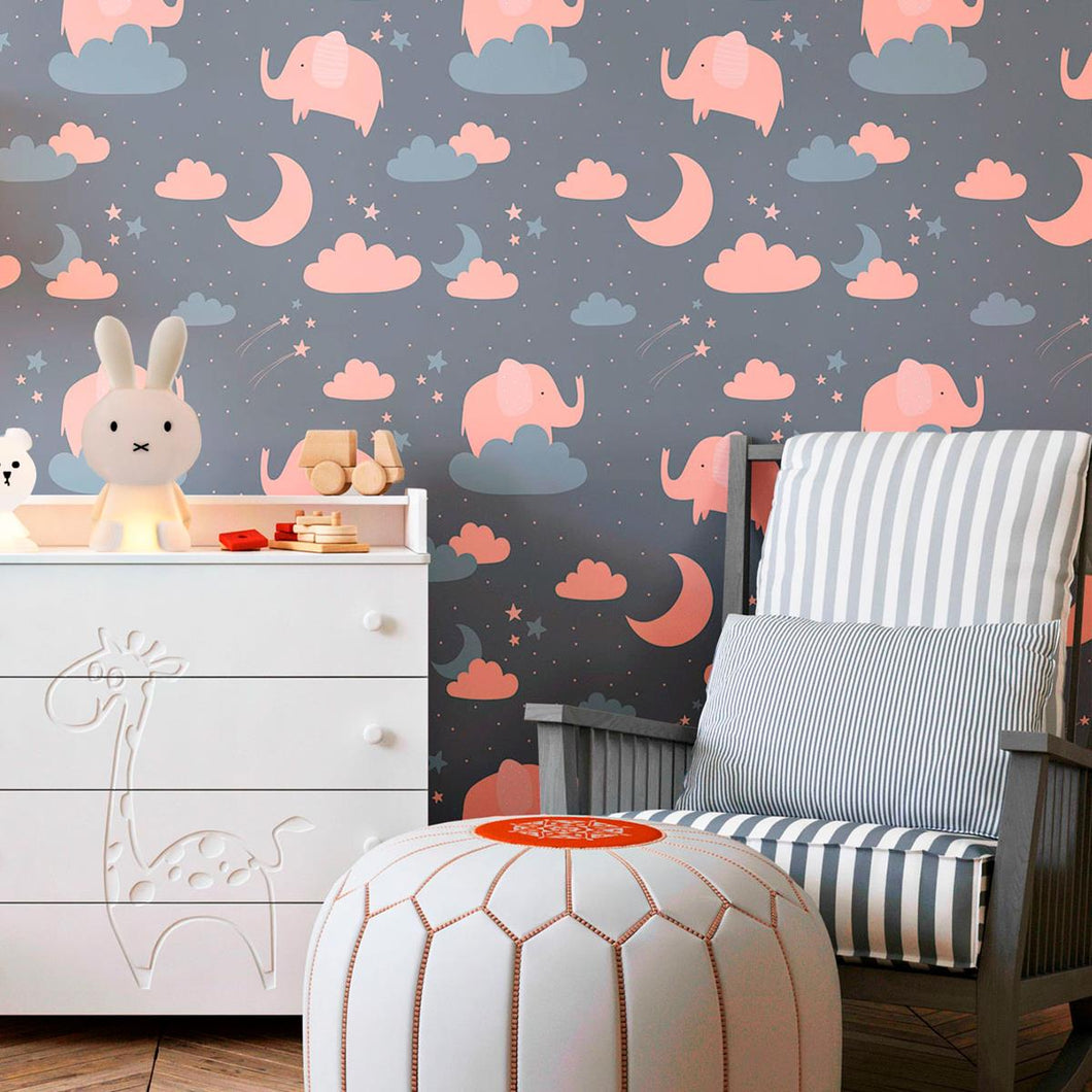 Elephants in the Sky Peel & Stick Wallpaper N010048