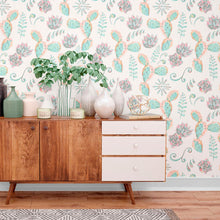 Load image into Gallery viewer, Cactus and Succulents Peel &amp; Stick Wallpaper N010114
