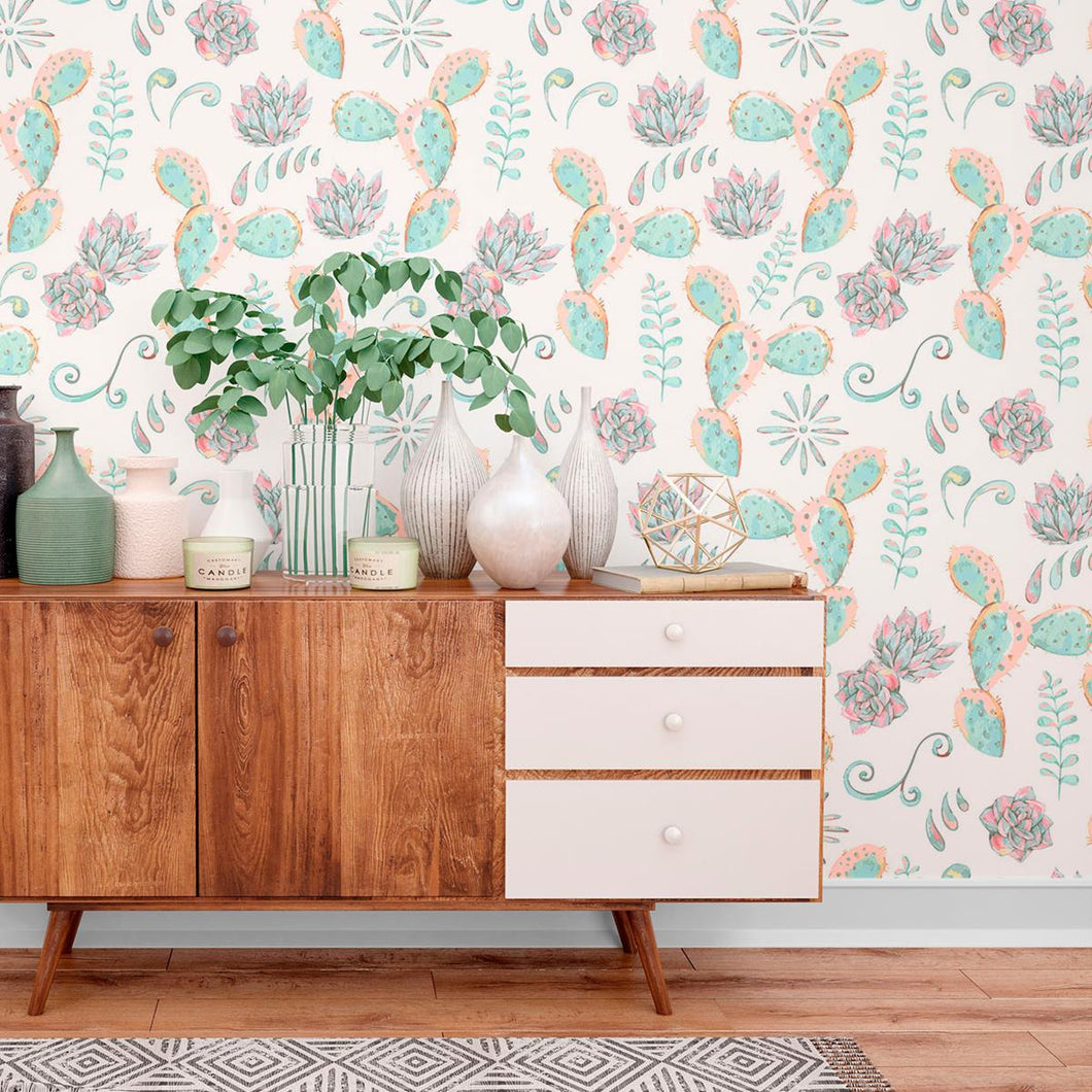 Cactus and Succulents Peel & Stick Wallpaper N010114