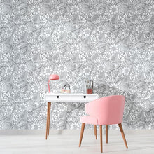 Load image into Gallery viewer, Floral White and Black Peel &amp; Stick Wallpaper N010117
