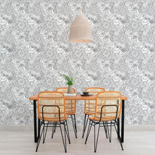 Load image into Gallery viewer, Floral White and Black Peel &amp; Stick Wallpaper N010118
