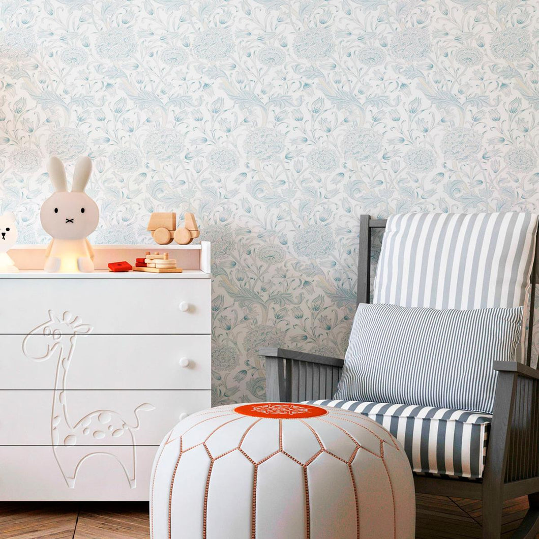 Flowers and Leaves Peel & Stick Wallpaper N010148