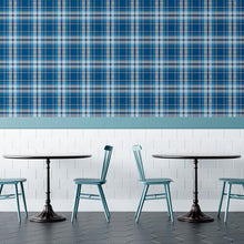 Load image into Gallery viewer, Plaid Blue Peel &amp; Stick Wallpaper N010192
