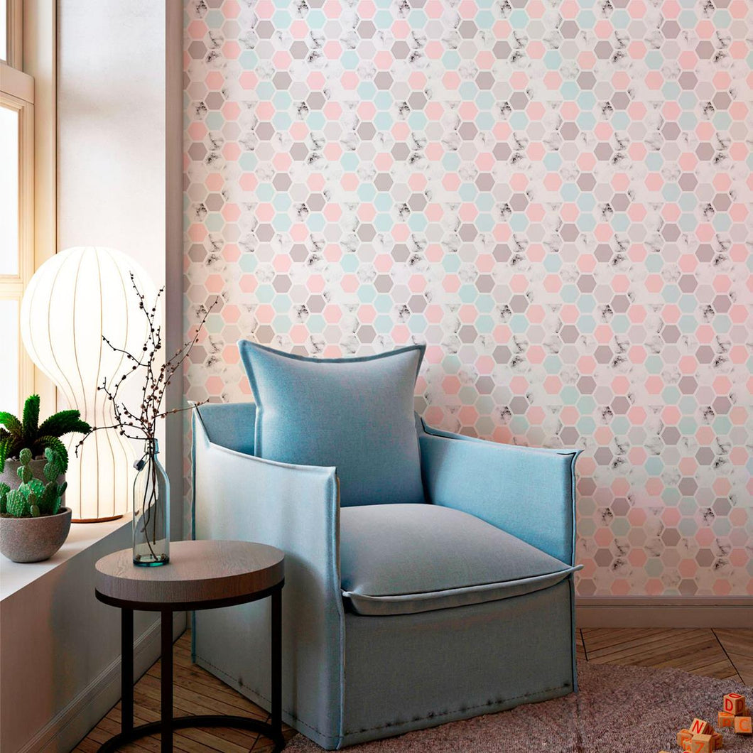 Beehive Marble Peel & Stick Wallpaper N010197