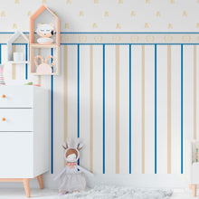 Load image into Gallery viewer, Teddy Bears and Stripes Peel &amp; Stick Wallpaper N011017
