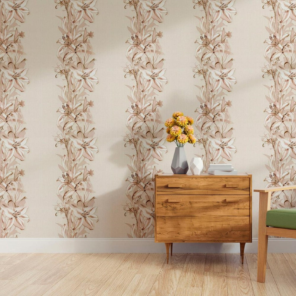 Floral Lily Peel & Stick Wallpaper N011055