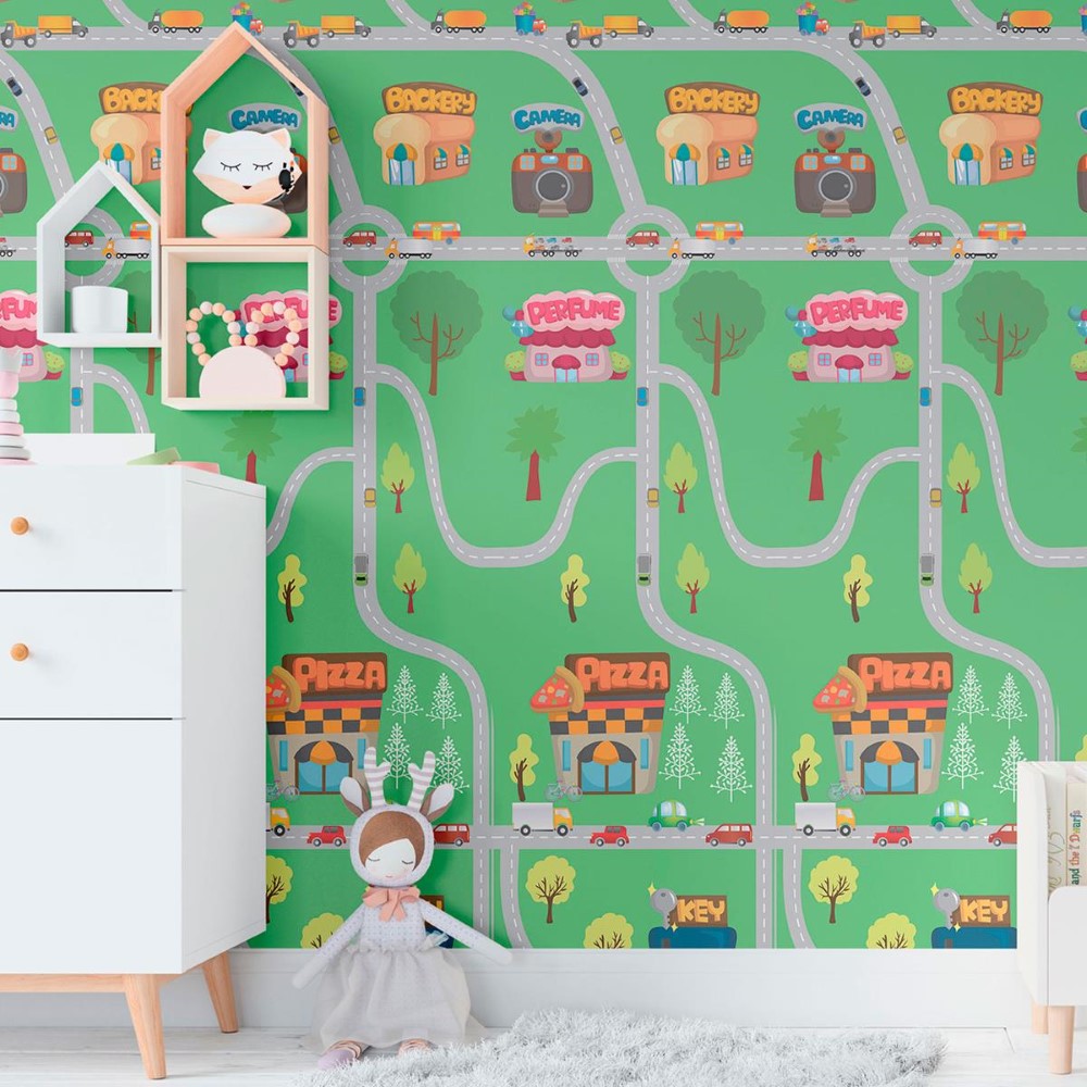Childlike City Peel & Stick Wallpaper N011092