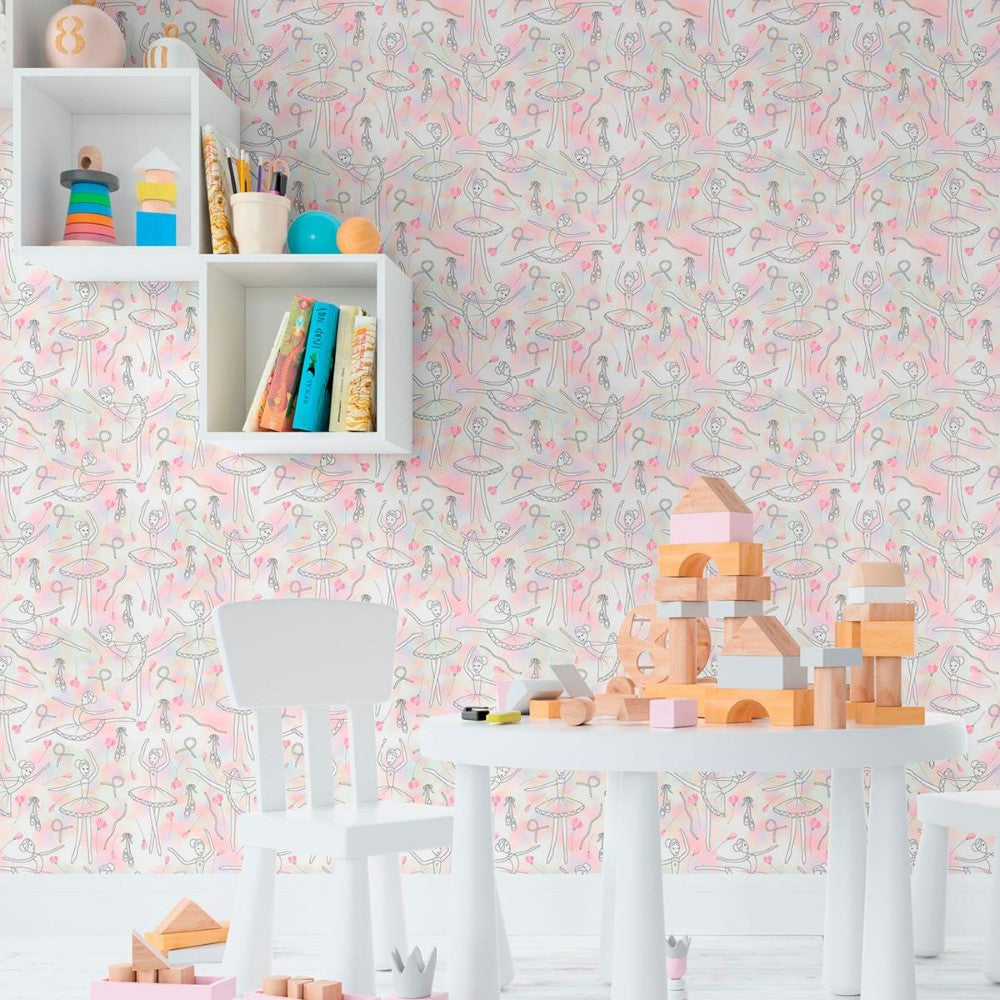 Childlike Bailerine Peel & Stick Wallpaper N011095