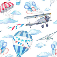 Load image into Gallery viewer, Childlike Airplanes and Balloons Peel &amp; Stick Wallpaper N011098
