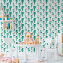 Load image into Gallery viewer, Cactus and Flowers Peel &amp; Stick Wallpaper N011108
