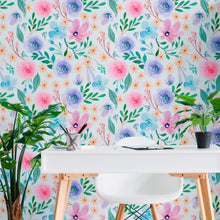 Load image into Gallery viewer, Watercolor Floral Peel &amp; Stick Wallpaper N011127
