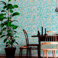 Load image into Gallery viewer, Blue Leaves Peel &amp; Stick Wallpaper N012009
