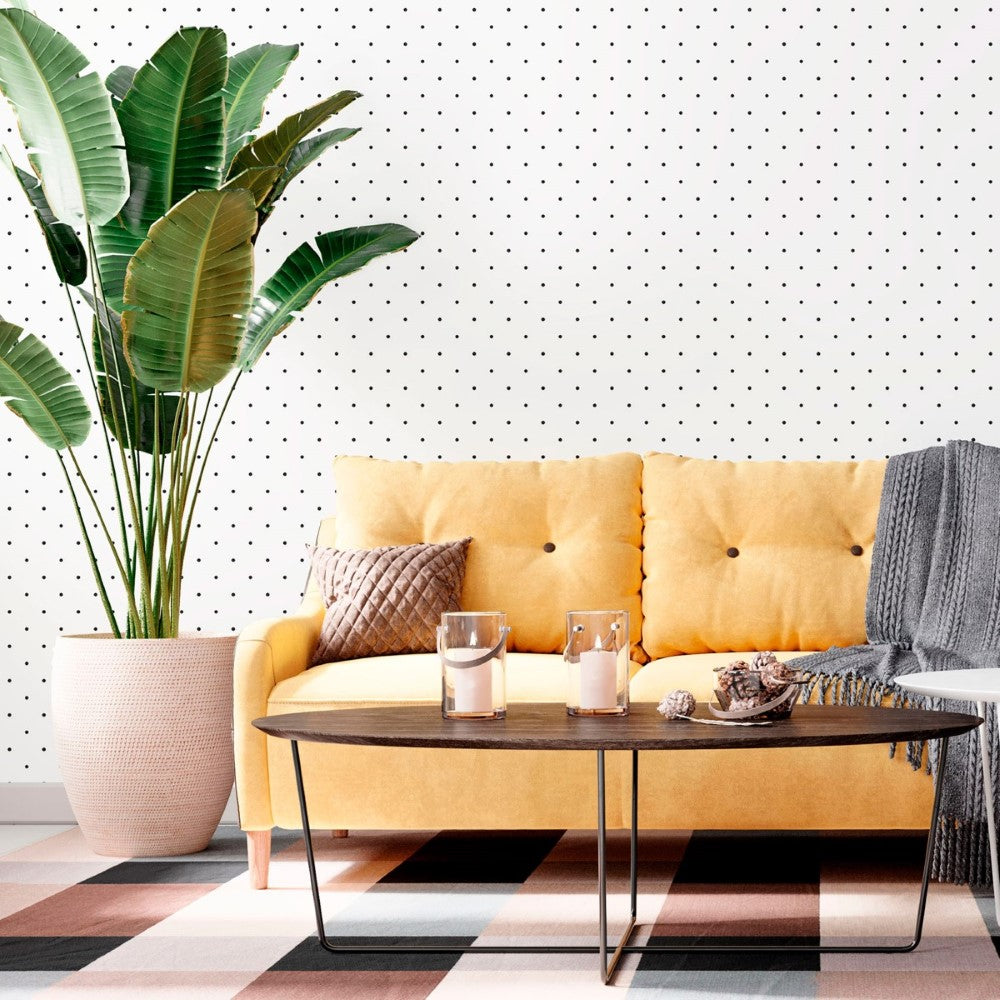 Geomátrico Poá P&B Peel & Stick Wallpaper N012032