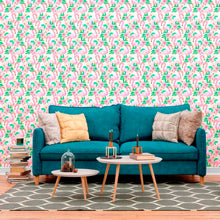 Load image into Gallery viewer, Flamingos and Flowers Peel &amp; Stick Wallpaper N012040
