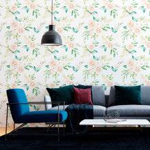 Load image into Gallery viewer, Floral White Roses Peel &amp; Stick Wallpaper N012045
