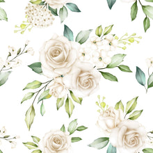 Load image into Gallery viewer, Floral White Roses Peel &amp; Stick Wallpaper N012045
