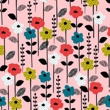 Load image into Gallery viewer, Floral Dots and Chevron Peel &amp; Stick Wallpaper N012046

